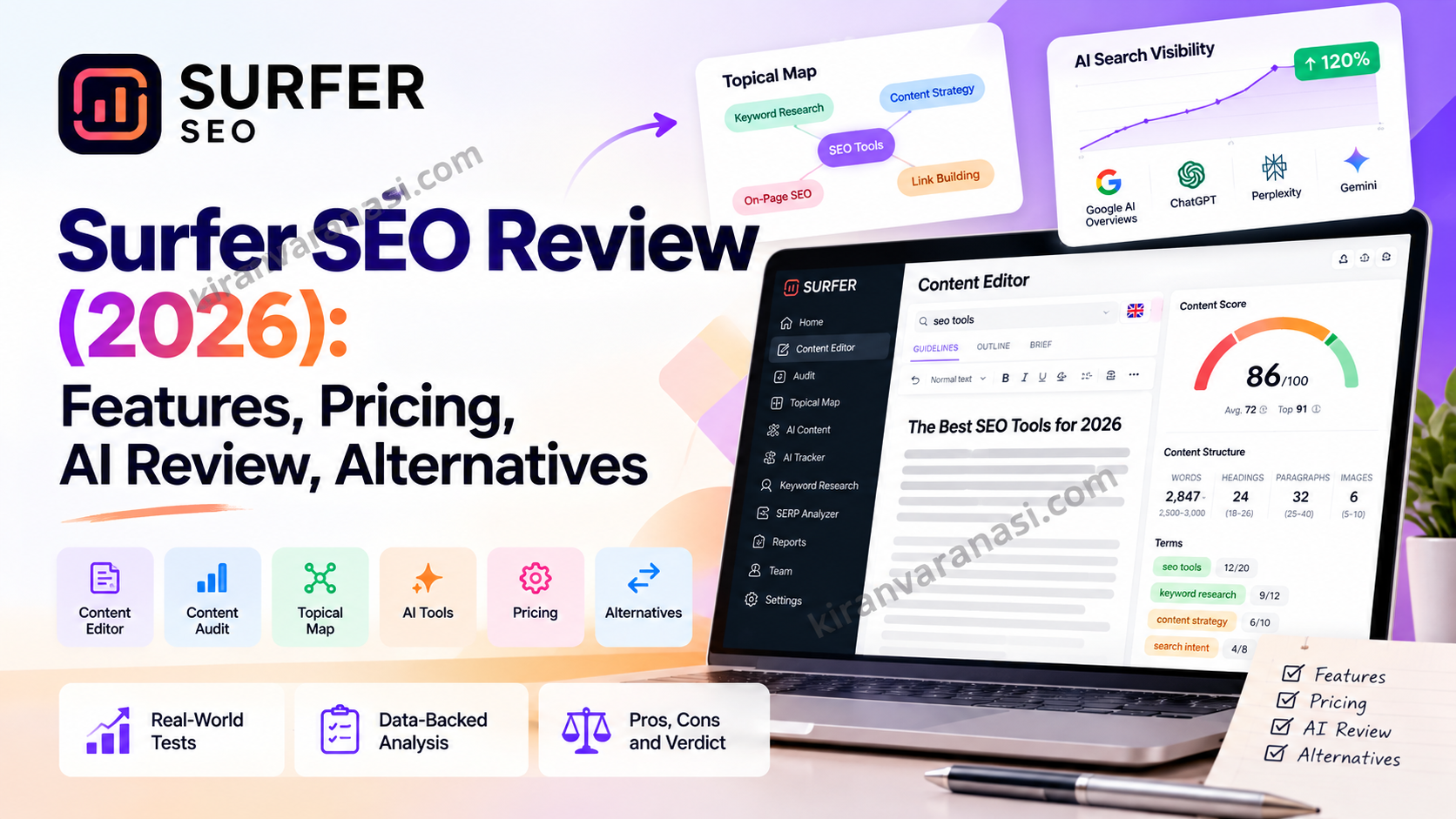 Surfer SEO Review (2026): Features, Pricing, AI Review, Alternatives