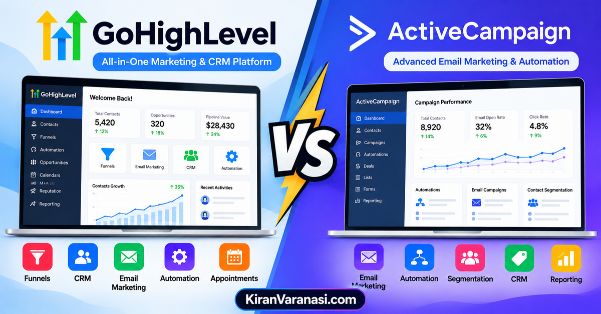 GoHighLevel vs ActiveCampaign (2026): Which Automation Platform Is Better?