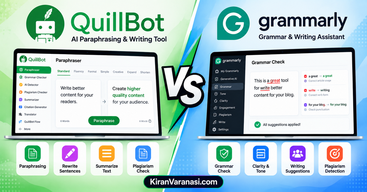 QuillBot vs Grammarly (2026): Which Writing Tool Is Better?