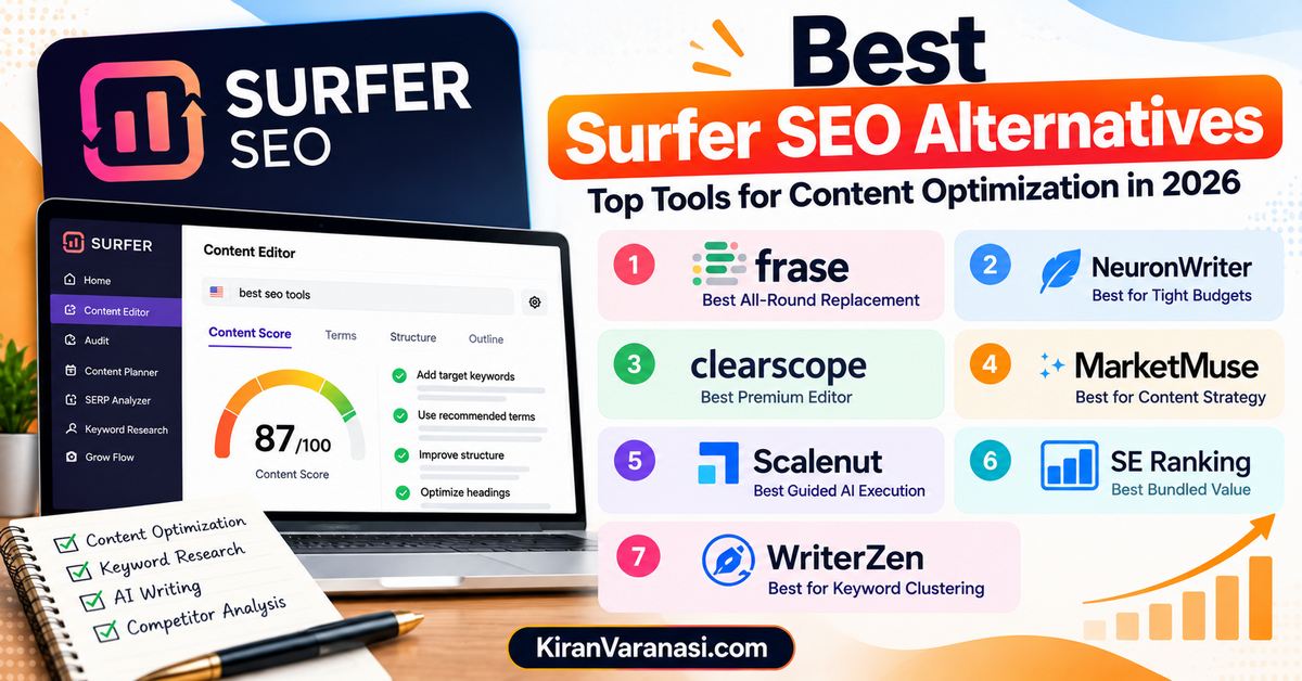 7 Best Surfer SEO Alternatives (2026): Cheaper Options Compared